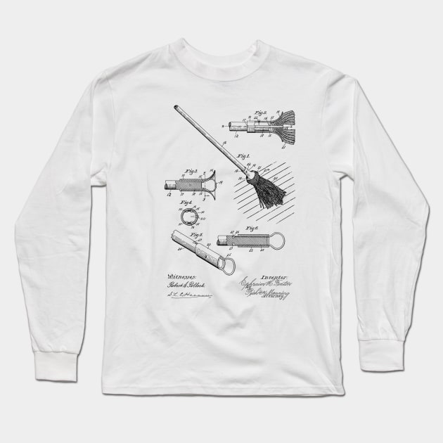 Mop Vintage Patent Hand Drawing Long Sleeve T-Shirt by TheYoungDesigns